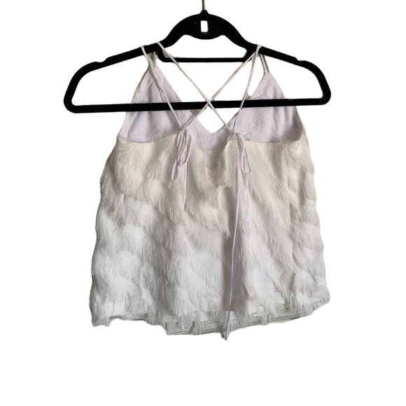 Fanco Linen Lined White Flapper Sleeveless Top - Picture 5 of 8